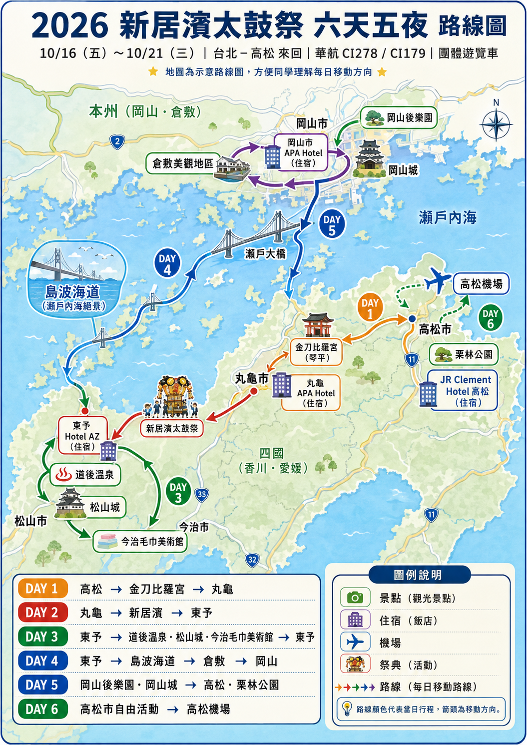 新居濱太鼓祭路線圖